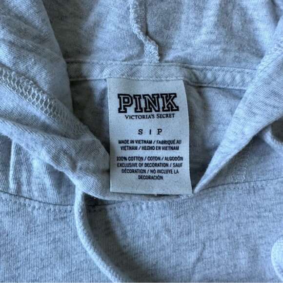 Victoria’s Secret PINK | Gray Logo Rainbow Tee Shirt Hoodie | Size Small - Picture 7 of 10